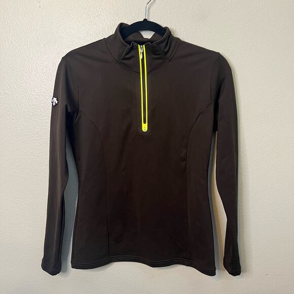 Descente Brown 1/4 Zip Pullover Size XS - Picture 1 of 5